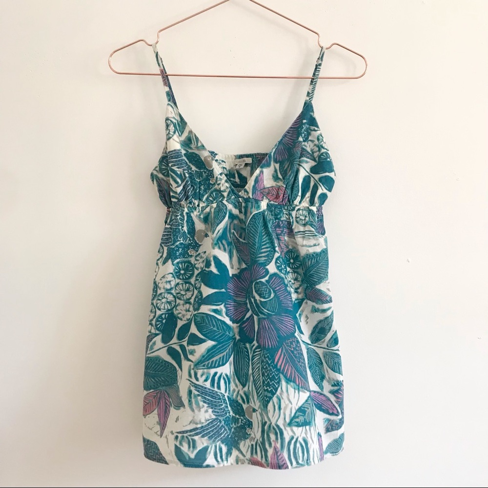 UO Ecote Size S Botanical Bird Print Tank Top